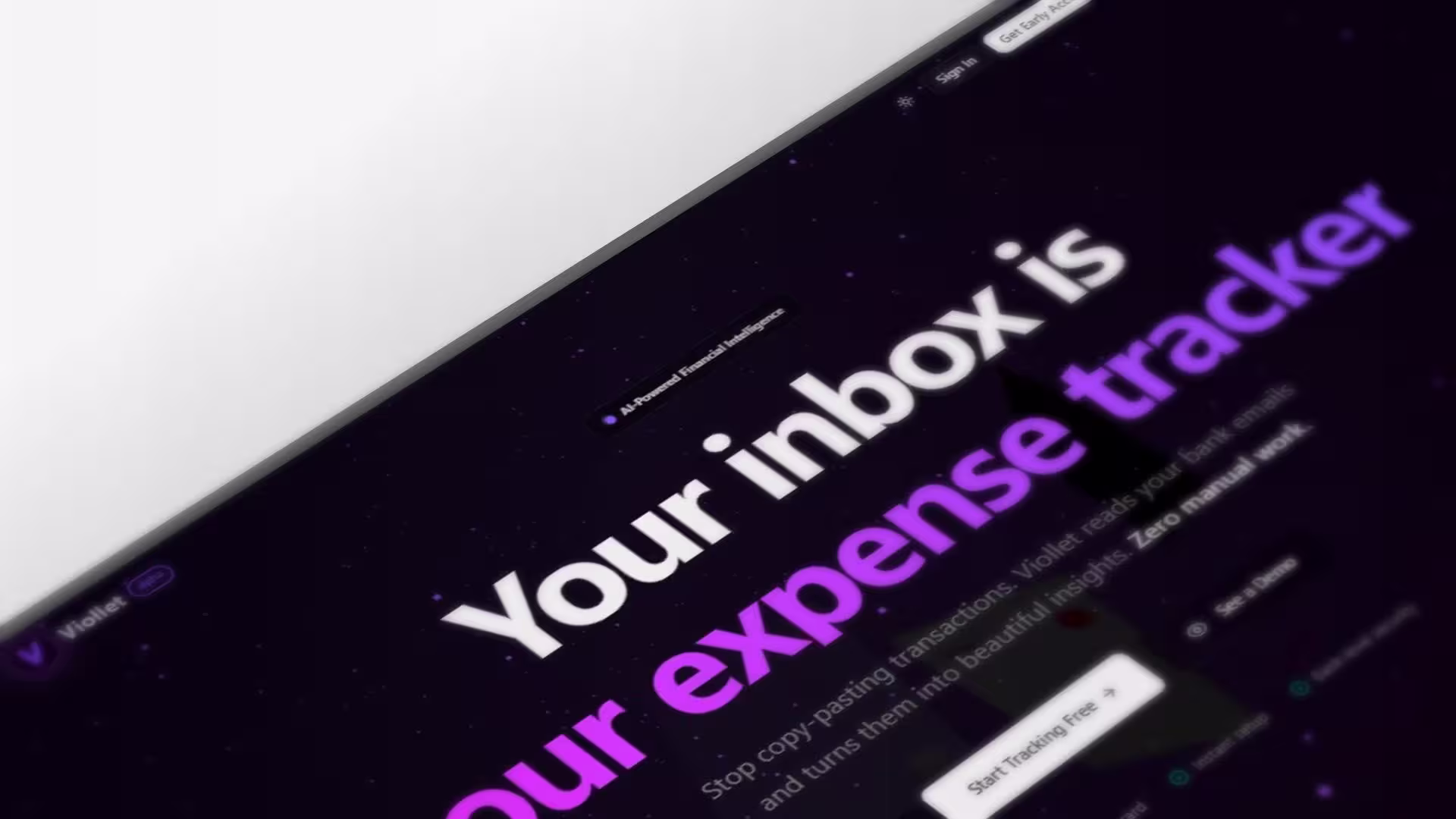Viollet dashboard showing automated expense tracking from bank email notifications